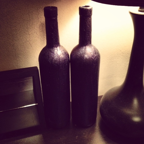 sparkly wine bottle